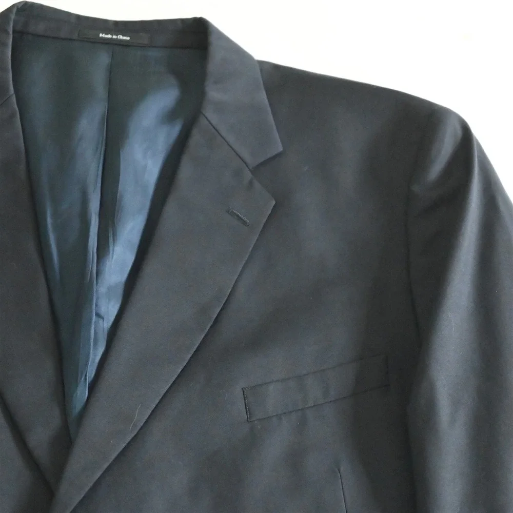 Pronto Uomo 52R Navy Blue 100%‎ Wool Blazer Suit Jacket Sport Coat